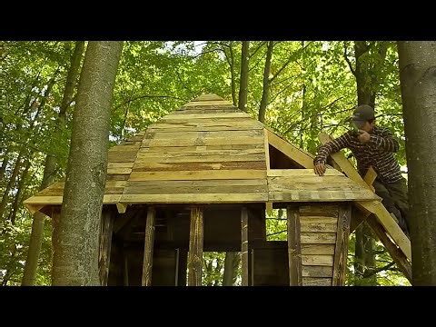 Building a House Using Pallets Left Over in the Forest | Start to finish By @lesnoy