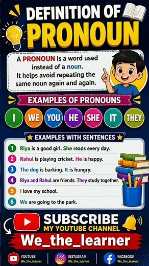 Pronoun 🌏Explained in Easy English |📚 Definition & Examples#englishgrammar #english