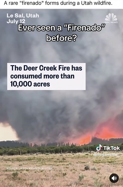 Firenado Emerges Over Utah During Deer Creek Fire