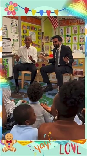Mamdani and President Obama sing along during Preschool Day