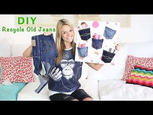 DIY: Recycle Old Jeans To Make A Denim Pocket Wall Organizer