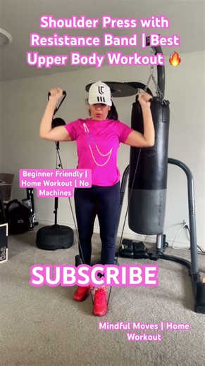 Shoulder Press with Resistance Band | Best Upper Body Workout 🔥Beginner Friendly #homeworkout