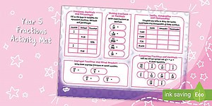 Year 5 Fractions, Decimals and Percentages Activity Mat (Ages 9 - 10)