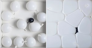 arthur analts' inflating and deflating balloon sculpture reflects on black lives matter