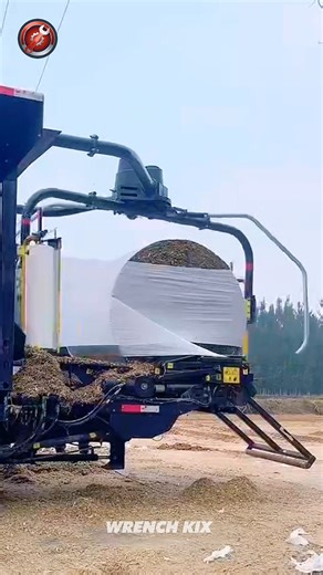 Corn Silage Wrapping Machine in Action