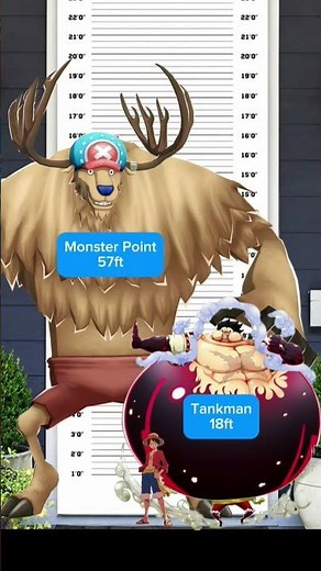 onepiece luffy and chopper size comparison #onepiece
