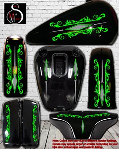 Motorcycle Pinstripe Floral Decal Vinyl Graphics Set - Etsy