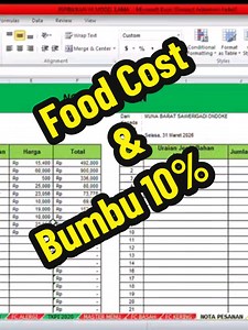 Panduan Food Costing Excel V4 dan Hitungan Bumbu