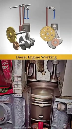 Diesel engine 🚂 working #autocad #geartypes #machinedesign #caddesign #solidworks #foryou #birds