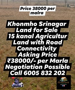 Khonmoh Srinagar Land for Sale 15 kanal Agricultur Land with Road Connectivity Asking Price ₹38000/- per Marla Negotiation Possible Call 6005 832 202 #chinnarbaghpropertydealers #everyoneシ゚ #everyonehighlights #everyonefollowers #kashmirvalley #Kashmir #StarsEverywhere @highlight | Loveley Property Kashmir