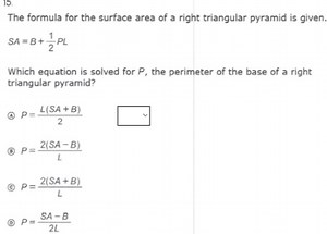 15.The formula for the surface area of a right triangular pyr... | Filo
