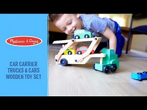 Melissa & Doug Car Carrier Truck & Cars Wooden Toy Set