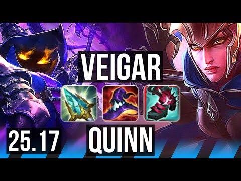 VEIGAR vs QUINN (MID) | 12/3/9, Legendary | EUW Diamond | 25.17
