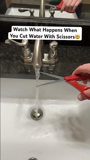 Watch What Happens When You Cut Water With Scissors🤯