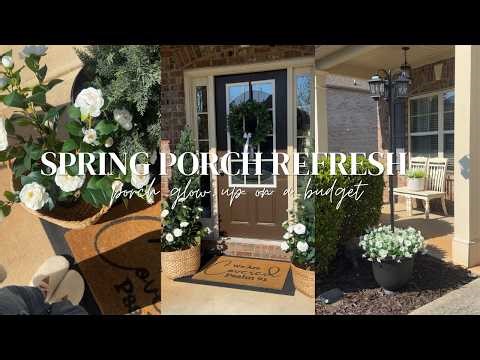 HOUSE TO HOME | SPRING FRONT PORCH MAKEOVER | BUDGET FRIENDLY DECOR + FLOWER PLANTERS