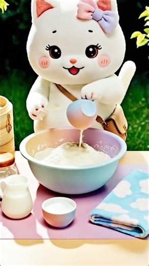 Cute Cat Makes Red Bean Buns | Steamed Bun ASMR