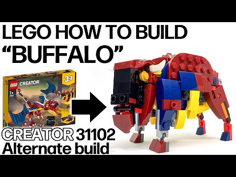 レゴ バッファローの作り方 クリエイター31102 ファイヤードラゴン 組替え LEGO How to build "Buffalo" CREATOR 31102 Alternate build