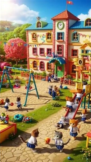 Cats in School: Learning, Playing, and Having Fun #ai #cat#cutecat#shorts#animation