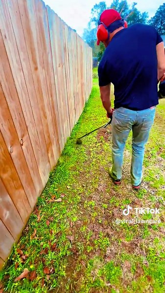 Edging Perfection With a String Trimmer #lawncare #lawntok