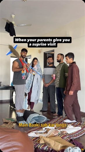 Deepank Khanduja on Instagram: "Tag that friend who had the same experience😂 [parents give a suprise vist, code red, code red for couples, bachelor house, bachelor memes, bachelors react to parents coming home] #bachelormemes #suprisevisit #couplememes #menwillbemen #deepankkhanduja"