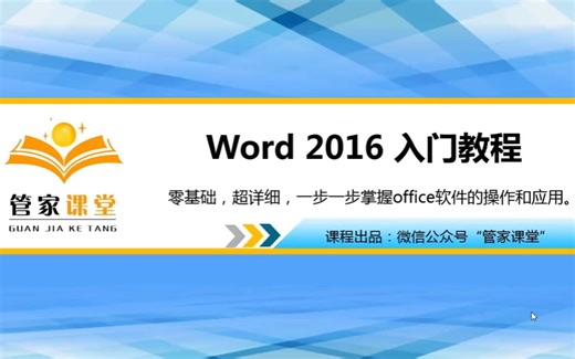 据说是一套非常系统化的Word2016从入门到精通的课程