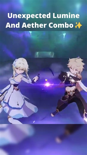 The Unexpected Aether And Lumine Combo Attack In Genshin!! #genshinimpact #shorts #video #edits