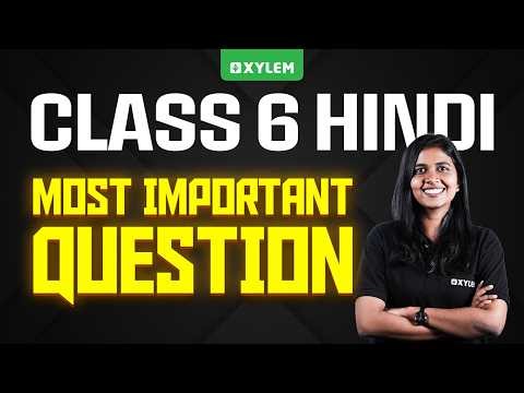 Class 6 HINDI | MOST IMPORTANT QUESTION🔴 | Xylem Class 6