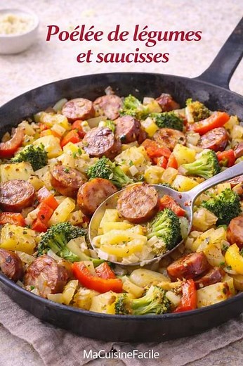 Poêlée de Légumes et Saucisses 🥔🔥 Recette Facile et Rapide