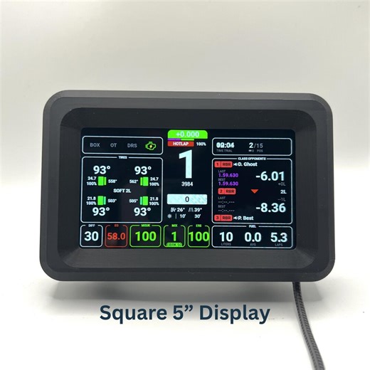 Vocore Sim Racing Display Square 5 Inch for Moza & Fanatec Bases - Etsy