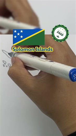 Solomon Islands flag map drawing 🇸🇧 | Drowing blong map blong flag blong Solomon Aelan