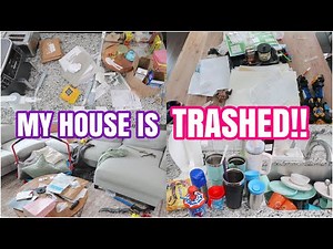 MY HOUSE IS TRASHED! | EXTREME LONG CLEAN WITH ME | MESSY HOUSE TRANSFORMATION