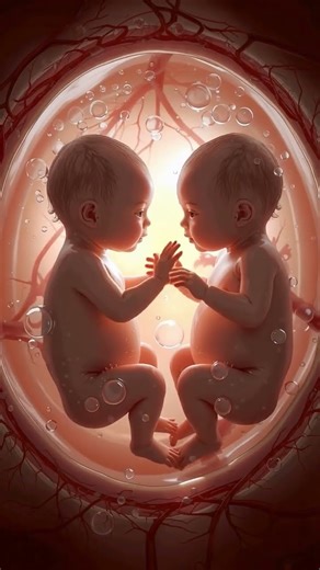 Magical Twin Baby Movements in Womb | 3D Fetal Growth Animation #pregnancy #babyinwomb #shorts