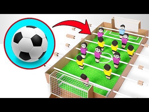 段ボールでDIYテーブルサッカーを作って、家で試合しよう