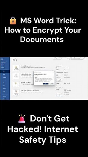 🔐 MS Word Trick: How to Encrypt Your Document