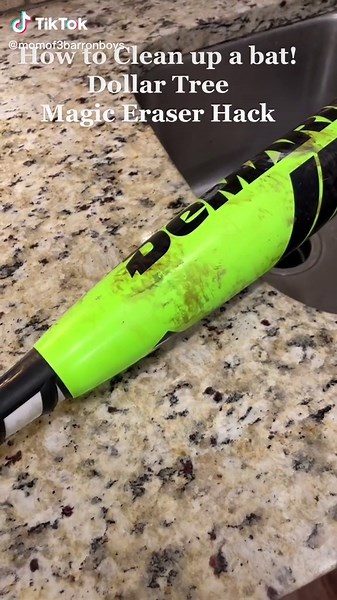 Cleaning a Baseball Bat with Dollar Tree Magic Eraser