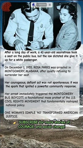Rosa Parks Arrested: The Spark That Ignited the Montgomery Bus Boycott 1955 | #shorts #civilrights