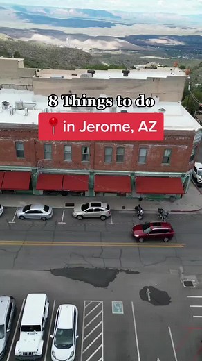 here's 8 things to do in Jerome, AZ 1. History 2. Nellie bly Kaleidoscope 3. Puscifier - music store, barber shop, arto mat and Maynard owns it 4. Caduceus Cellar 5. Mooey christmas 6. Flamingos on the outskirts 7. Stay at the Jerome Grand Hotel 8. Do a ghost tour #jeromeaz #spookyseason #Arizona #travel #hauntedplaces #ghosttour #wine