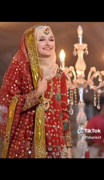 Latest Hijab Style For Bride | Red Bridal Dress With Hijab | Bridal Hijab Ideas