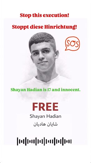 Bloggers_Germany_J_A_Tab on Instagram‎: "Shayan Hadian is 17 from #Iran. A swimmer. A boxer. Now facing EXECUTION!!! . He is innocent. His only “crime” was being in public during a protest. . Pleaaasee be his voice!!!! . @amnesty @humanrightswatch @centerforhumanrights . #iranrevolution2026 #iranrevolution #Freelran #شایان_هادیان"‎