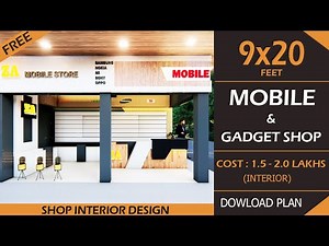 9x20 Mobile shop | Corner Mobile shop interior design | Modern mobile store