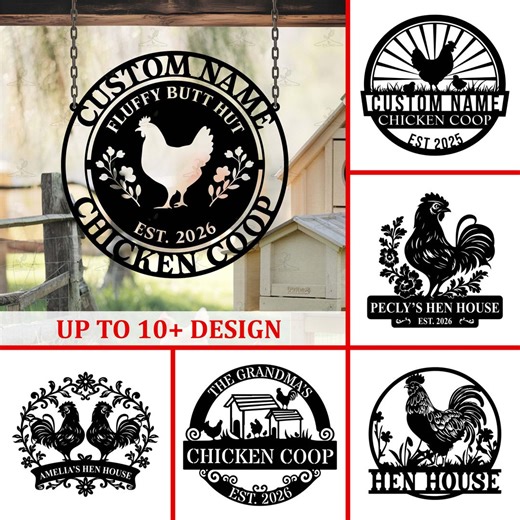 Custom Chicken Coop Metal Sign: Personalized Farm Name, Rustic Barn Decor - Etsy