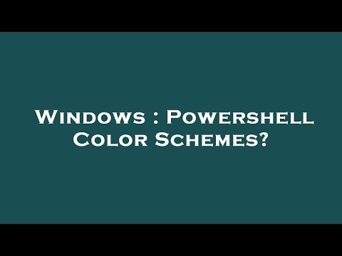Windows : Powershell Color Schemes?