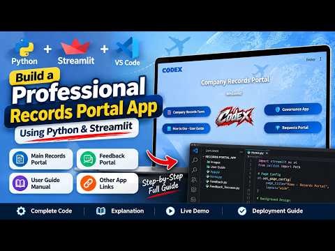 Build a Professional Records Portal App Using Python & Streamlit | Full Tutorial in VS Code