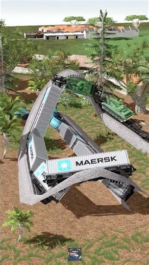 Rel Extream Kereta Sampai Miring #keretaapi #train #automobile #viral #railway #kereta #roblox #fyp