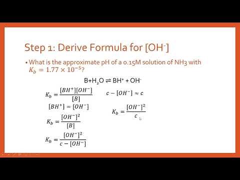 How to Calculate the pH of a Weak Base Solution Worked Example