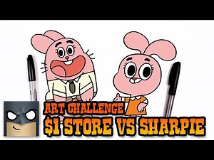 DOLLAR STORE Pen vs SHARPIE Pen | Awesome Art Challenge - Videos For Kids