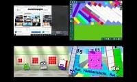 Mix of 4 videos from youtube : numberblocks up to faster 50000000 versionm