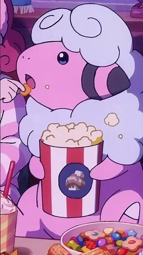 Flaaffy eats popcorn. #Pokémon