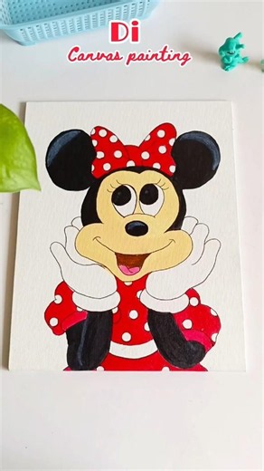 DIY Canvas Painting Idea🎨#disneyart #satisfyingart #art #artshorts #fyp