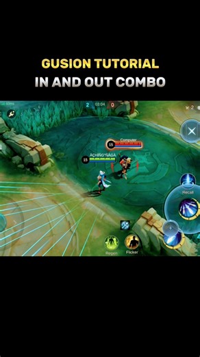 1️⃣ GUSION IN & OUT COMBO 😱 FAST HANDS ONE SHOT! | #MLBB #Gusion #Shorts